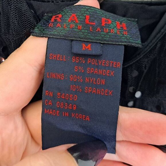 Ralph Lauren Double RRL Women's Vintage V Neck Sequins Sleeveless Dress Black si - Picture 5 of 6